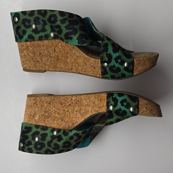 Lucky Brand Green Cheetah Wedges!! - Picture 3 of 5